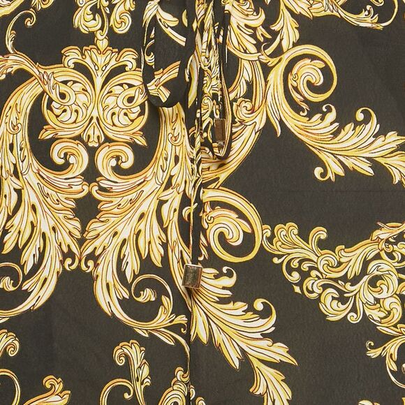 L'agence Black Baroque Print Geraldine Cover-Up Pants Xs - Picture 3 of 6